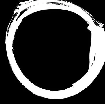 Black brush stroke in the form of a circle. Stock Illustration