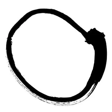 Black brush stroke in the form of a circle. Stock Illustration