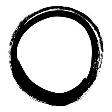 Black brush stroke in the form of a circle. Stock Illustration