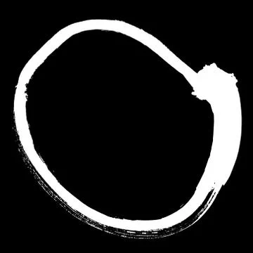 Black brush stroke in the form of a circle. Stock Illustration