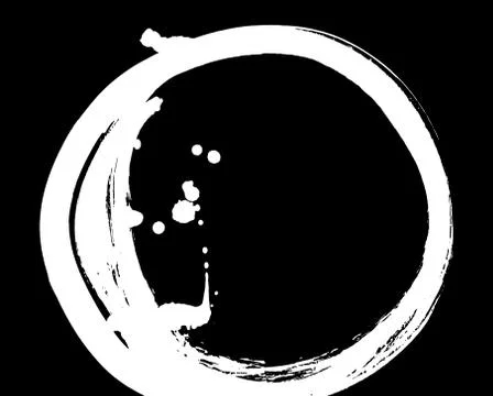 Black brush stroke in the form of a circle. Stock Illustration