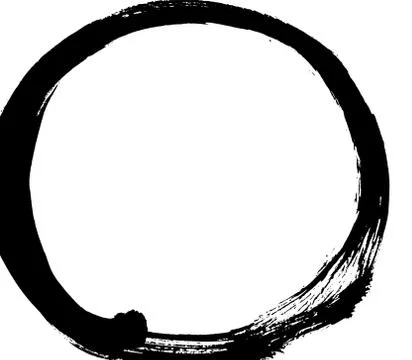 Black brush stroke in the form of a circle. Stock Illustration
