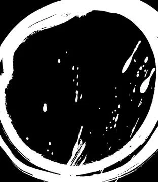 Black brush stroke in the form of a circle. Stock Illustration
