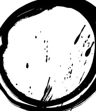 Black brush stroke in the form of a circle. Stock Illustration