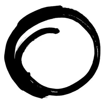 Black brush stroke in the form of a circle. Stock Illustration