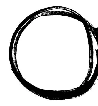 Black brush stroke in the form of a circle. Stock Illustration