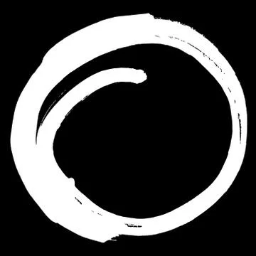 Black brush stroke in the form of a circle. Illustrazione stock