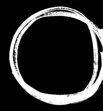 Black brush stroke in the form of a circle. Stock Illustration