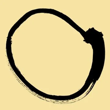 Black brush stroke in the form of a circle. Stock Illustration