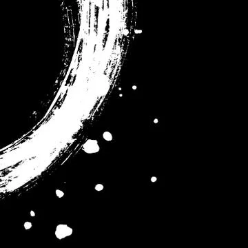 Black brush stroke in the form of a circle. Stock Illustration