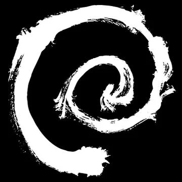 Black brush stroke in the form of a circle. Stock Illustration