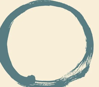 Black brush stroke in the form of a circle. Stock Illustration