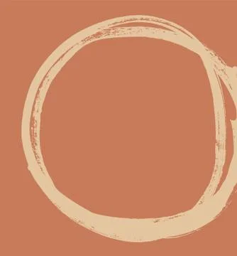 Black brush stroke in the form of a circle. Stock Illustration
