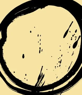 Black brush stroke in the form of a circle. Stock Illustration