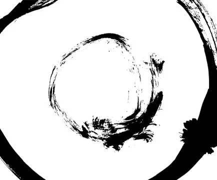 Black brush stroke in the form of a circle. Stock Illustration