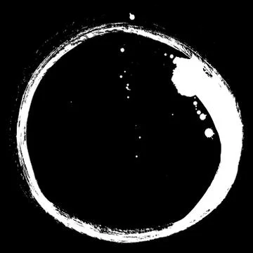 Black brush stroke in the form of a circle. Stock Illustration