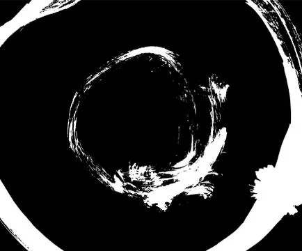 Black brush stroke in the form of a circle. Stock Illustration