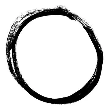 Black brush stroke in the form of a circle. Stock Illustration