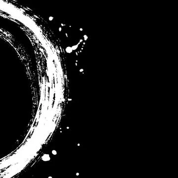 Black brush stroke in the form of a circle. Stock Illustration