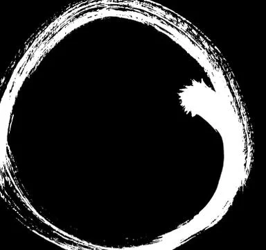 Black brush stroke in the form of a circle. Stock Illustration