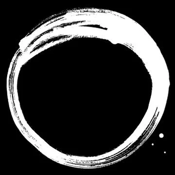 Black brush stroke in the form of a circle. Stock Illustration