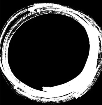 Black brush stroke in the form of a circle. Stock Illustration
