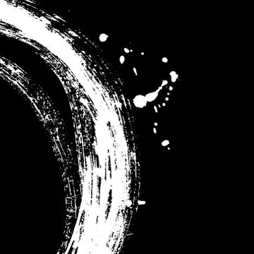 Black brush stroke in the form of a circle. Stock Illustration