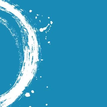 Black brush stroke in the form of a circle. Stock Illustration