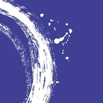 Black brush stroke in the form of a circle. Stock Illustration