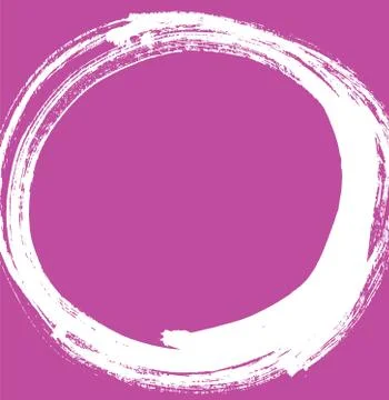 Black brush stroke in the form of a circle. Stock Illustration