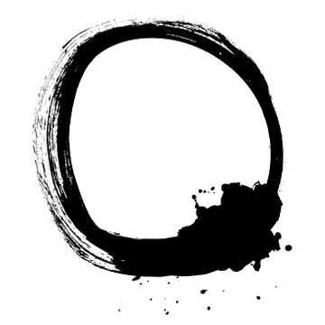 Black brush stroke in the form of a circle. Stock Illustration