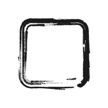 Black brush stroke in the form of square. Vector illustration Stock Illustration