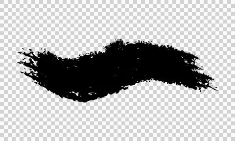 Black brush stroke. Isolated paint smear. Stock Illustration