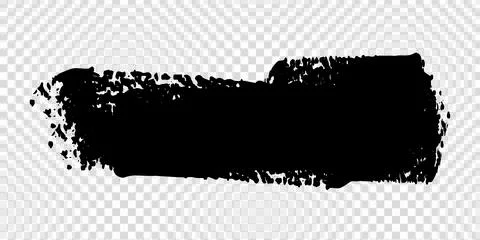 Black brush stroke. Isolated paint smear. Stock Illustration