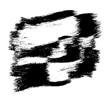 Black brush stroke, splashes of black  grunge brush Stock Illustration