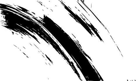 Black brush stroke texture on white background dynamic abstract ink splash Illustrazione stock