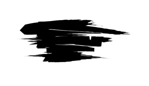 Black brush stroke texture on white background paint splash design element Illustrazione stock