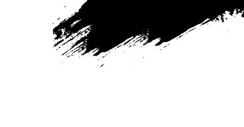 Black brush stroke texture on white background ink splash design element Illustrazione stock