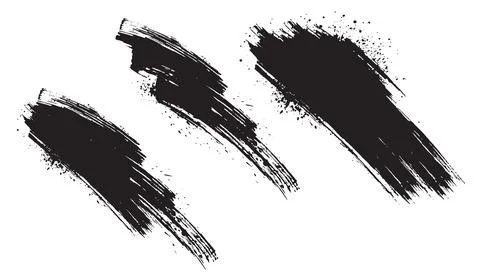 Black brush stroke vector graphic design element texture with messy paint Stock Illustration