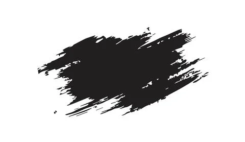 Black brush stroke vector texture element on white background art design Stock Illustration