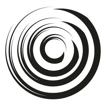 Black brush stroke vortex swirl abstract design Stockillustratie