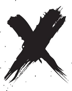Black Brush Stroke X Mark Stock Illustration