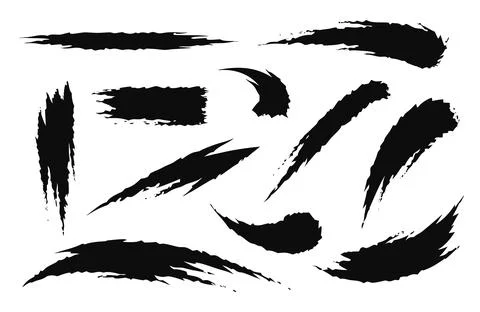 Black brush strokes on for design elements Stock Illustration