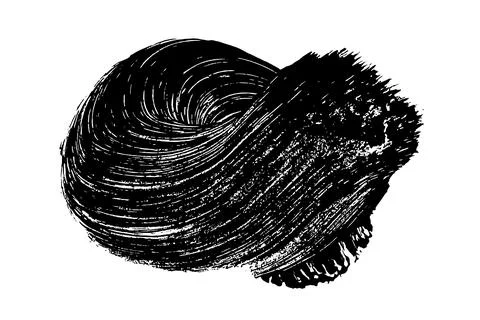 Black brush strokes isolated on white. 스톡 일러스트