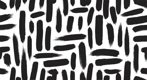 Black brush strokes pattern on white background Stock Illustration