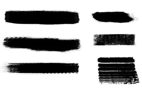 Black brush strokes on a white background with copy space Foto stock