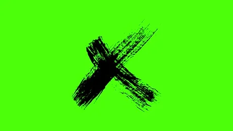Black brushstroke crossing on green background 스톡 동영상 341745535