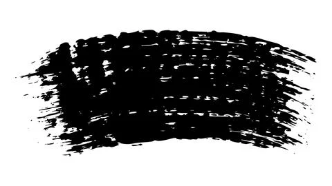 Black brushstroke texture rough edge wide coarse paint stroke surface Illustrazione stock