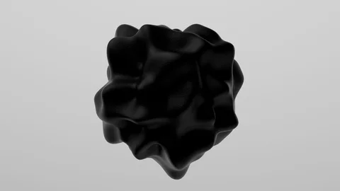 Black bubble isolated on gray background, unstable mysterious structure. Stock Footage 120609258