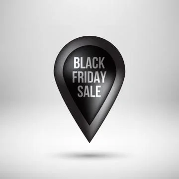 Black Bubble Map Pointer Badge Stock Illustration
